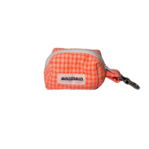 Portabolsas vichy flúor naranja