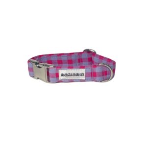 Collar vichy bicolor violeta