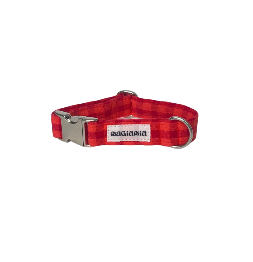 Collar vichy bicolor naranja