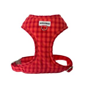 Arnés ajustable vichy bicolor naranja