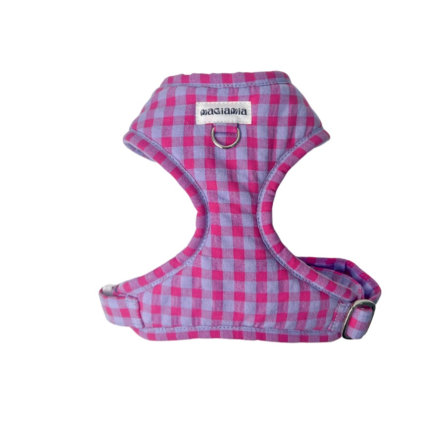 Arnés ajustable vichy bicolor violeta